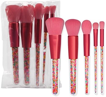 MGWYE 5pcs Crystal Makeup Brushes Set Colorful Стара Foundation Blending Makeup Brush Tool (Цвят : B)