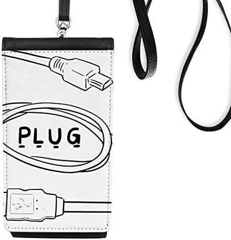 Тел данни USB Plug Линия Ръчно Рисуване на Телефона в Чантата си Чантата Виси Мобилен Чанта Черен Джоба