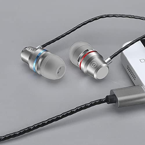 YT6 Жични Слушалки в ушите Слушалки Гъвкав Проводник за Управление на Метал Type-C на Супер Тежък Бас Стерео Музика Слушалки за Спорт Сребристо-Сив