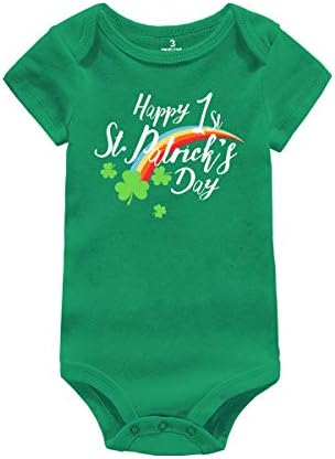 Младенческий Зелено Боди 1st St. Patrick ' s Day Gift Baby Irish Charm Гащеризон Новородено Гащеризон Облекло