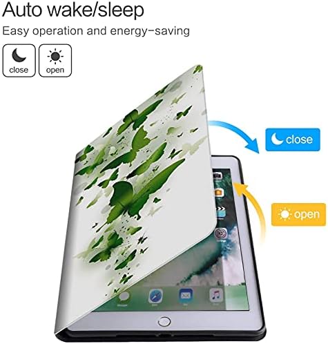 за Galaxy Tab A 8.0 Case 2019,PU Кожа устойчив на удари Защитен Калъф-поставка за Samsung Tab A 8.0 Inch Tablet Model SM-T290 / SM-T295,Зелена Пеперуда