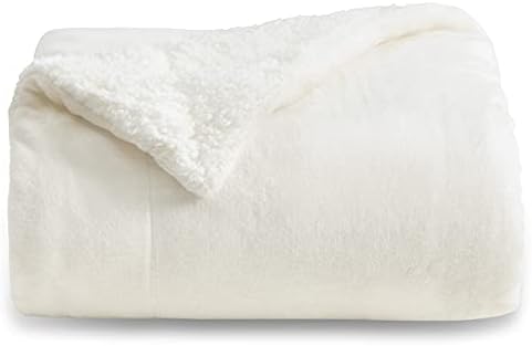 Bedsure Sherpa Fleece Хвърли Blanket for Картофи - Млечно-бели Дебели Пухкави Топли Меки Завивки и Хвърля за дивана, 50x60