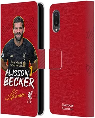 Head Case Designs Официално Лицензиран Футболен клуб Ливърпул Алиссон Бекер 2019/20 Първият отбор от Група 1 Кожена Книга Портфейл Калъф е Съвместим с Samsung Galaxy А02/M02 (2021)