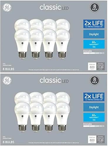GE Classic 60-Watt EQ A19 Daylight Dimmable LED Light Bulb (16-Pack)