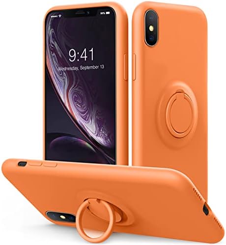 Vooii for iPhone Xs Max Case with Kickstand | Baby Grade Liquid Silicone | 10 фута Drop Tested Protective, Подплата от