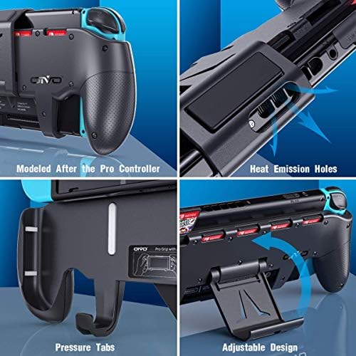 Ръкохватка на ключа с модернизирани регулируема поставка е Съвместима с Nintendo Switch, Асиметрична ръкохватка OIVO с модернизирани регулируема стойка/притежатели на кас