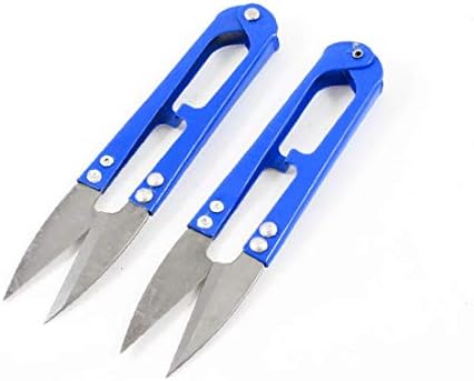 X-DREE 2 броя Сини Удобни ножици с остър нож, за кръстат бод(2 pzs. Сини Удобни Ножици с Остър Нож para punto de cruz