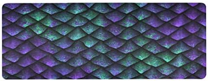 Qilmy Dragon Scales Текстура килимче За Йога, Фитнес Мат 71 x 26 Дебелина 1 мм и Екологично Чист Материал, TPE Много Голям