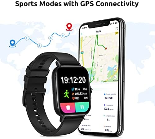 Смарт часовници TECCER за телефони с Android и iOS, 1,78 Smartwatch Поддържа разговор Bluetooth, Фитнес следи с Сърдечния Ритъм, Монитор Сън, Кислород Кръв, IP68 Водоустойчив Спортни Смар