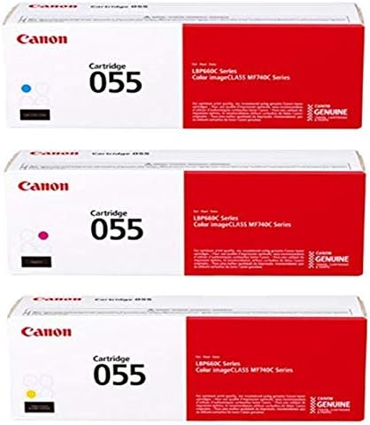 Canon Истински 055 CMY Color Toner Cartridge Set, 3-Pack (CRG055CMY)