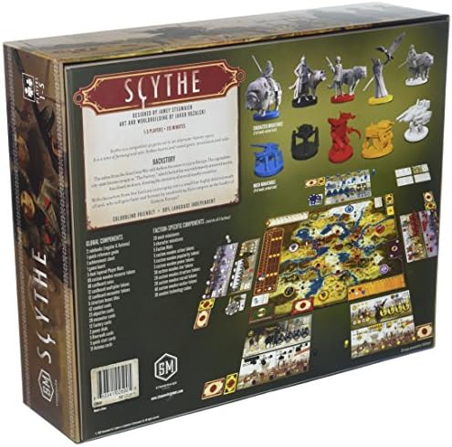 Stonemaier Games Scythe Board Game - A Engine-Building, Area Control за 1-5 играчи, Възраст 14+, Сив