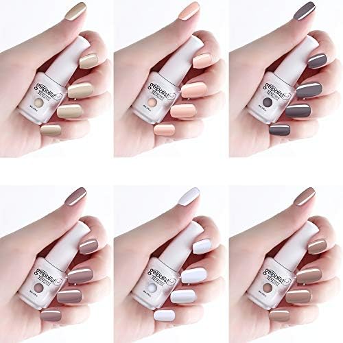 Vishine Гел Лак За нокти Комплекти 6 Доста Цветове UV LED Soak-Off Гел Лак За нокти Комплект Маникюр Лак Подаръчен комплект (#02)
