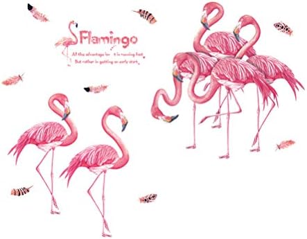 Vosarea Розово Фламинго Стикери За Стена Фламинго Стикери за Стена за Спални, Всекидневна, Детска Стая Декора на Стените