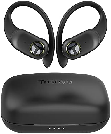 Безжични слушалки Tranya T40 с Ушни, Куки, много Водача 13 мм, за да се потопите в Дълбок Бас, Време на възпроизвеждане на 8 ч, Управление с бутон, Водоустойчива Спортни Слу?