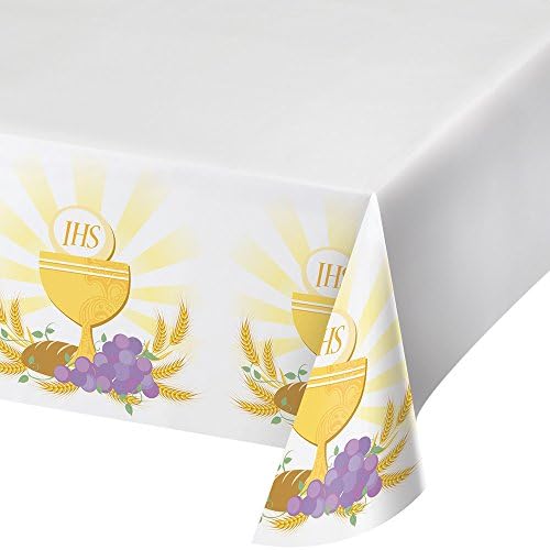 Creative Converting Border Print Plastic Tablecover, 54 x 102, Rise Above