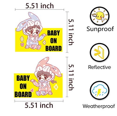 Baby on Board Sign up for New Car Upgrade Kids Safety Baby on Board Stickers (2 бр.) (момиче)