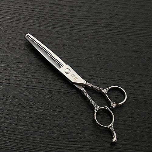 YUXIwang Фризьорски салон Неръждаема Стомана 440C 6 инча Фризьорски салон Професионални Ножици за подстригване (Цвят : сребрист)