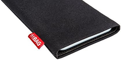 fitBAG Rave Black Custom Tailored Sleeve for ZTE Voyage 20 Pro | Произведено в Германия | Fine Suit Fabric Pouch case