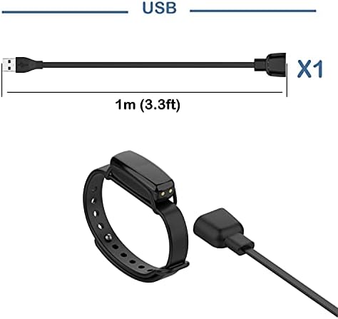 AGGDSH подходящ за смарт гривна Bond Touch Charging Cable Charger (черен, 1 опаковка (100 см))