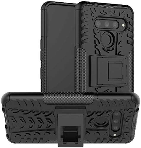 LG G8 ThinQ G820 Калъф-Поставка, Лека Сгъваема Дължината Броня Полезна на Кутията, HUZIGE New Come Hard Дяволът Proof Protect Thin Slim Warrior Phone Light Case For LG G8 ThinQ G820 Black