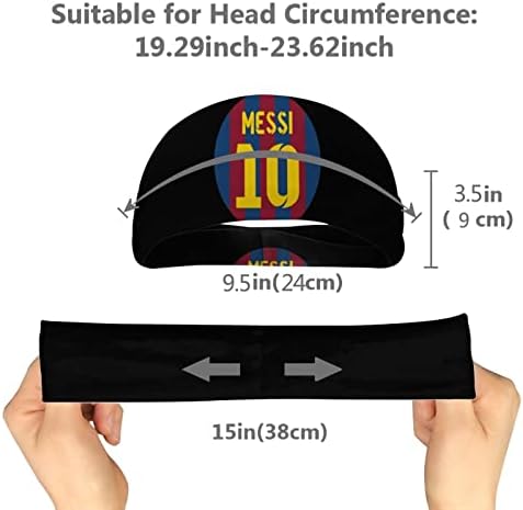 Messi Soccer Gift Running Headband for Men Women, Unisex Hairband Non Slip Workout Sweatbands, Влагоотводящие Спортни