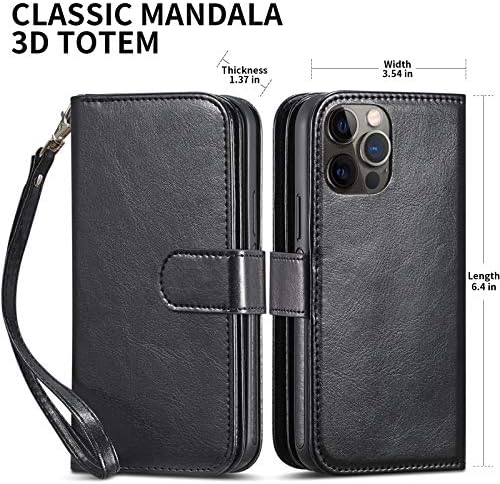 CASEOWL Портфейла Case е Съвместим с iPhone 12 Pro Max, Носене на Чантата Магнитни Подвижни 2 в 1 Фолио Кожа с 9 Слота