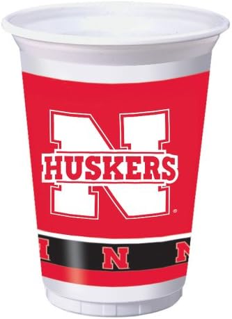 Creative Converting Nebraska Cornhuskers Cups, 20 грама-8 бр., Пластмасов Плот