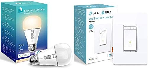 Kasa Smart Light Bulb & Smart Dimmer Switch by TP-Link Полюс, се Нуждае от един неутрален проводник,WiFi Light Switch for LED Светлини, Съвместим с Alexa и Google Assistant,UL Сертифицирани, 1-Pack(HS220)