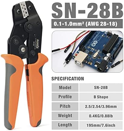 IWISS SN-28B пресклещи за Щифтове AWG28-18 Dupont и 6-инчов Странично Нож, Електронен Нож Clipper Тел Snipss