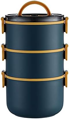 JYDQM Обяд-бокс Фланец Хранително-вкусовата контейнер от Неръждаема стомана Детски Bento-апарати Топлоизолация за деца (цвят : синьо размер : 3 слой 2200MI)