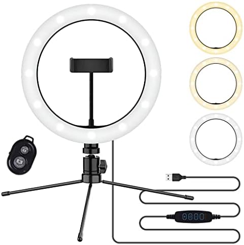 Ярък Selfie Ring Tri-Color Light Работи за LG G Pad 7.0 от 10 инча с дистанционно управление за Live Stream/Makeup/YouTube/TikTok/Video/Filming