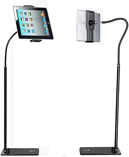 Титуляр подови стойка за таблет, Регулируема по височина държач таблет Gooseneck, Ротация на 360°, Съвместимост с iPad Mini Air Pro, таблета, Galaxy Tab, Kindle мобилни телефони (4.6- 12.9)