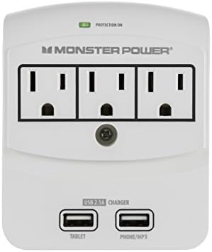 Monster Power и Home Office 350 USB, 3 гнезда, 2 USB порта и монтиране на стена