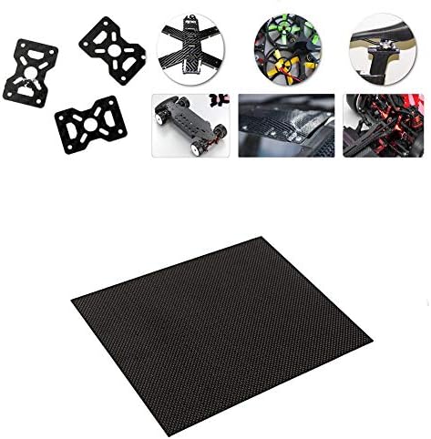 XMRISE Carbon Fiber Sheets Board Plate 3K Panel Rigid multicopter Plain Weave Matte 350mmx350mm Cutable,Thickness4mm