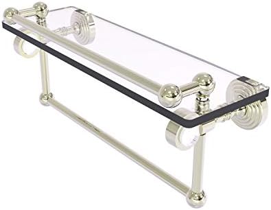 Allied Brass PG-1TB-16-GAL Pacific Grove Collection 16 Inch Gallery Rail and Towel Bar Стъклен Рафт, Полиран Никел