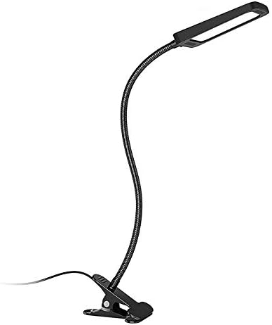 Настолна лампа TROND LED с клипс Task Light (9 W, дневна светлина 6000 К, 3-степенна диммируемость, по-дълги гъвкави Гъша шия), Регулируема скоба за грижа за очите за рисуване, вер?