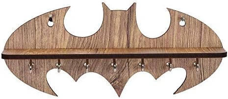 Sehaz Artworks Bat-WT-Дървен Ключодържател Ключодържател (7 куки)