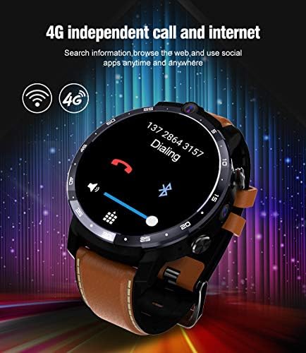 ZDY Dual Camera HD Resolution 1.6 Inch LEM12 Android 7.1 4G Smart Watch Men GPS for Android, iOS 900mAh Батерия Smartwatch