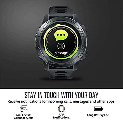 Smartwatch 1.3-инчов Full Hd сензорен екран спортен часовник Водоустойчив Ip67 Тракер, Фитнес и мониторинг на сън Фитнес Часовник с Крачкомер (Цвят : черен) (Цвят : черен)