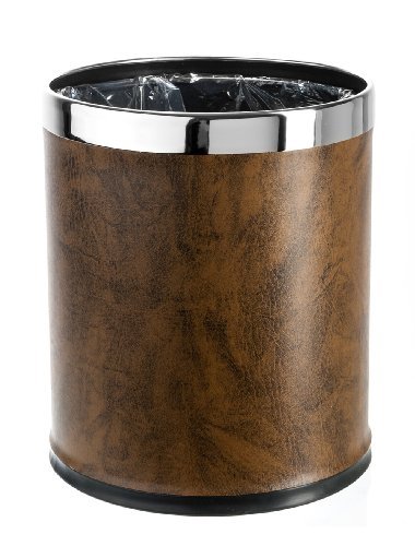 Brelso 'Invisi-Overlap' кофа за Боклук от изкуствена кожа с отворен покрив, Малка Офис кошче за отпадъци, Модерен начало