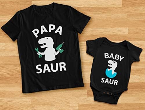Papa Saur T-Rex Dad & Baby Saur Daddy and Me Matching Set Баща и Син, Дъщеря
