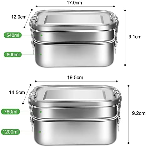 OXYEFEI Неръждаема стомана Bento Box, Персонални Контейнер за вечеря 3 Отделение може да Побере Всички видове храна Метален