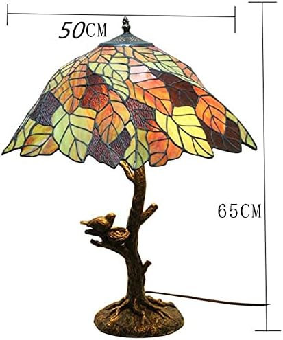 JiYZe Настолна лампа от Смола Европейски Стил Спалня Хол Лампа Творчески Листа Градина Защита на Очите Настолна Лампа