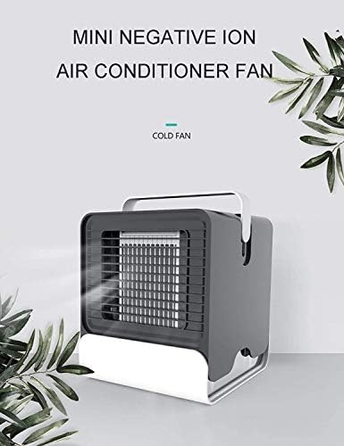 DPLQT Mini air Cooler, Home Cooling Mini USB air Conditioner Mini 3 in 1 USB Air Cooler Fan охлаждане на въздуха за Постигане на комфорт охлаждане на цялата стая,Black_15X15X17cm