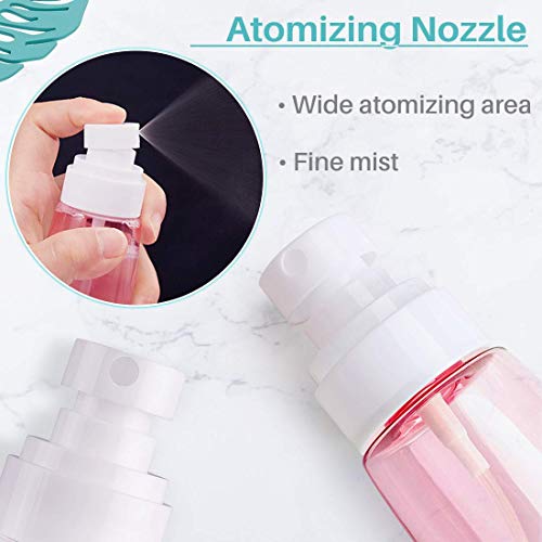 Kalevel 6pcs Fine Mist Spray Bottles Travel Empty Refillable Cosmetic Containers Hair Mister Spray for Perfume Face