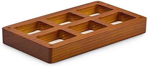 Woodten Дървена Кутия За Съхранение на Бижута Пръстен, Колие Бижута Организатор Тава 6 Мрежи Бижута Дисплей Кутия с Капак
