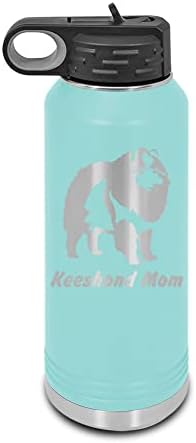 Keeshond Mom Laser Graved Water Bottle Customizable Polar Camel Stainless Steel Many Colors Sizes with Straw - v2 kees