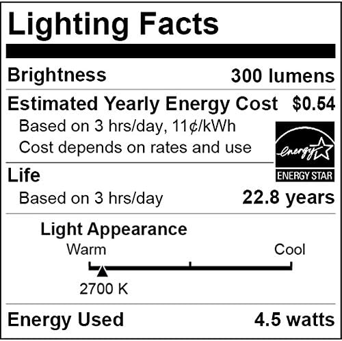 Sunlite 80343 LED B11 Торпеда Съвет Полилей Лампа 4,5 W (еквивалент на 40 W), на 300 лумена, Средно (E26) База, Затемняемая,