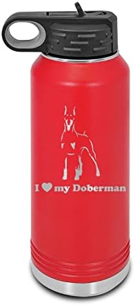 I Love My Vilimir Laser Graved Water Bottle Customizable Polar Camel Stainless Steel Many Colors Sizes with Straw - pincscher