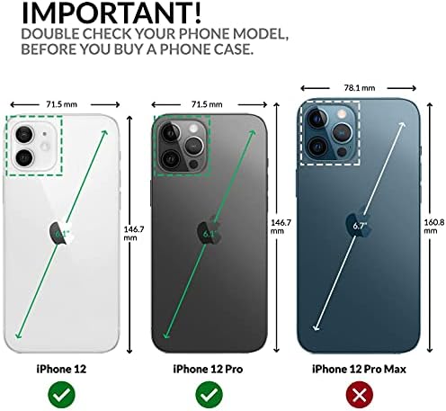 SURAZO Кожен портфейл Калъф е Съвместим с Apple iPhone 12 и 12 Pro - RFID 3 Слота за карти и Джоб за пари - Безопасна